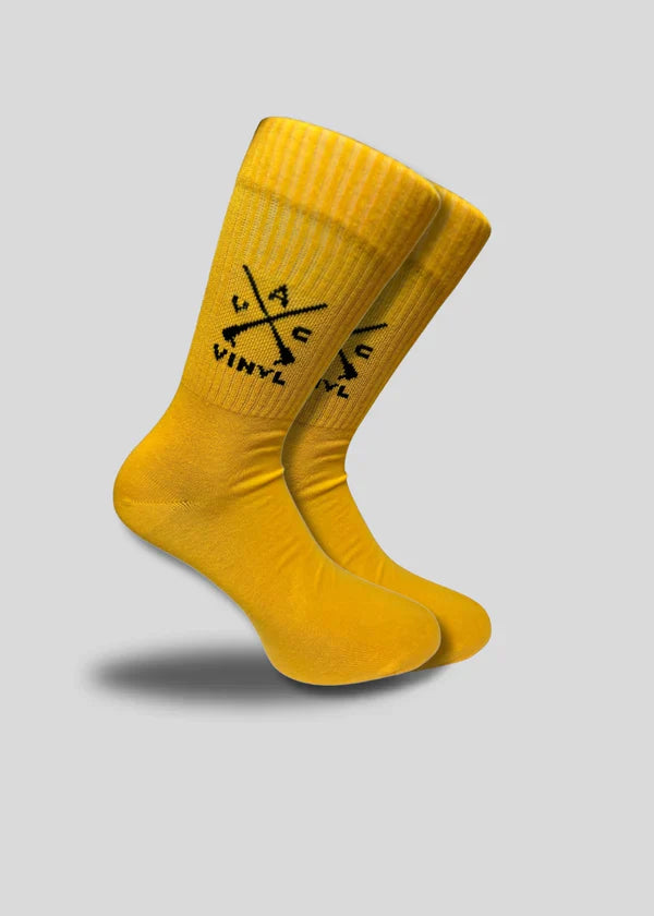 Vinyl art clothing - 02030-99-ONE - logo socks one pair - yellow
