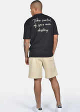 Ανδρική κοντομάνικη μπλούζα Two Brothers - BT-25790- take control oversized μαύρο