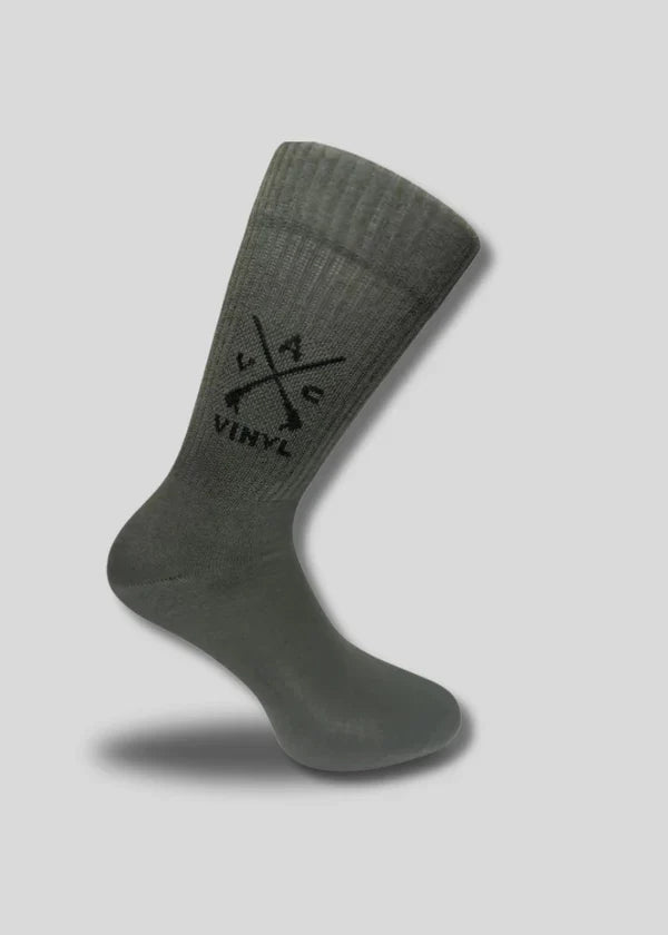 Vinyl art clothing - 02030-04-ONE - logo socks one pair - khaki