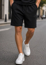 CLOSE SOCIETY Ανδρική βερμούδα μαύρη Calligraphy logo black 444-black