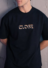Ανδρική κοντομάνικη μπλούζα Close society - S25-101 - niddled logo tee -μαύρο