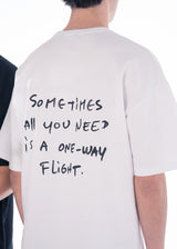 Ανδρική κοντομάνικη μπλούζα Close society - S25-106 - one-way flight over tee -λευκό