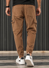 HENRY CLOTHING Ανδρικό παντελόνι cargo κοτλέ καφέ 5-102-brown