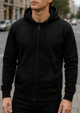 GUF CLOTHING - Ανδρική ζακέτα με χνούδι - Μαύρη 5100A