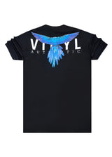 Αντρική κοντομάνικη μπλούζα Vinyl Art Clothing -52320-01 - meant to fly oversized tee μαύρο
