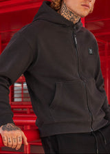 Ανδρική ζακέτα με κουκούλα Vinyl Art Clothing-52525-09-off duty zip hoodie oversize fit γκρι