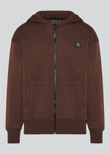 Ανδρική ζακέτα με κουκούλα Vinyl Art Clothing - 52525-33 - off duty zip hoodie oversize fit λευκό καφέ