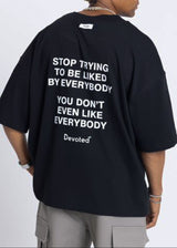 Ανδρική κοντομάνικη μπλούζα DEVOTED-55031B-black oversized Devoted