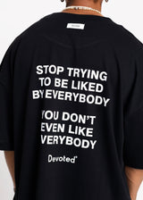 Ανδρική κοντομάνικη μπλούζα DEVOTED-55031B-black oversized Devoted