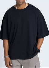 Ανδρική κοντομάνικη μπλούζα DEVOTED-55031B-black oversized Devoted