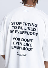 Ανδρική κοντομάνικη μπλούζα DEVOTED-55033W-white oversized Devoted