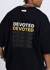 Ανδρική κοντομάνικη μπλούζα DEVOTED-55041B-black oversized Devoted Multi Logo Back