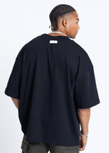 Ανδρική κοντομάνικη μπλούζα DEVOTED-55051B-black oversized Devoted Logo