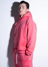 Ανδρικό φούτερ με κουκούλα Vinyl art clothing - 55412-03 - με κέντημα needle craft logo hoodie ροζ