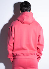 Ανδρικό φούτερ με κουκούλα Vinyl art clothing - 55412-03 - με κέντημα needle craft logo hoodie ροζ