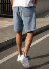 Ανδρική βερμούδα τζιν GUF - PC-7139 - jeans regular fit shorts μπλε
