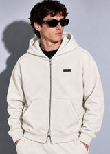 VINYL ART CLOTHING - Ανδρική ζακέτα Graphic zipped hoodie - Λευκή 57136-02