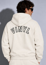 VINYL ART CLOTHING - Ανδρική ζακέτα Graphic zipped hoodie - Λευκή 57136-02