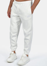 Ανδρική φόρμα με λάστιχο Two Brothers-BT-25590-signature logo regular fit pants white