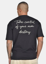 Ανδρική κοντομάνικη μπλούζα Two Brothers - BT-25790- take control oversized μαύρο