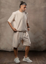 Ανδρική βερμούδα υφασμάτινη Henry Clothing-6-337-beige