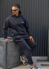 Ανδρικό φούτερ με κουκούλα Henry Clothing-3-763-statement back print ανθρακί