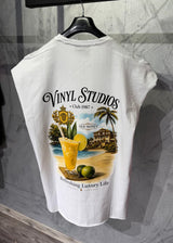 VINYL ART CLOTHING Ανδρική αμάνικη λευκή Old Money Sleeveless Oversized Tee 62890-02