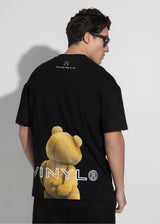 Αντρική κοντομάνικη μπλούζα Vinyl Art Clothing - 63516-01 - teddy bear back oversized tee μαύρο