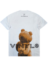Αντρική κοντομάνικη μπλούζα Vinyl Art Clothing - 63516-02 - teddy bear back oversized tee λευκό