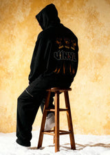 Ανδρικό μακρυμάνικο φούτερ με κουκούλα Vinyl Art Clothing-64550-01-Dogs Gang Hoodie oversized μαύρη