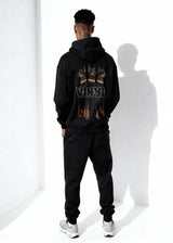 Ανδρικό μακρυμάνικο φούτερ με κουκούλα Vinyl Art Clothing-64550-01-Dogs Gang Hoodie oversized μαύρη