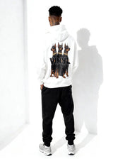 Ανδρικό μακρυμάνικο φούτερ με κουκούλα Vinyl Art Clothing-64550-02-Dogs Gang Hoodie oversized λευκή