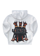 Ανδρικό μακρυμάνικο φούτερ με κουκούλα Vinyl Art Clothing-64550-02-Dogs Gang Hoodie oversized λευκή