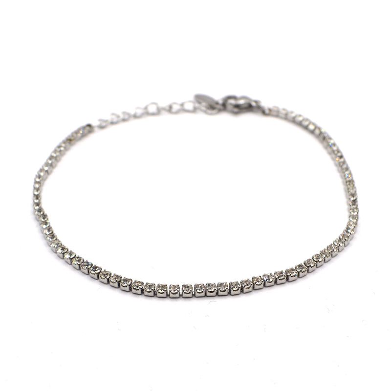 Gang - GNG045 - high quality stainless steel  bracelet with zirgon - silver
