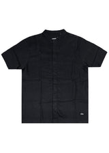 Ανδρικό κοντομάνικο λινό πουκάμισο με γιακά μάο - Cosi Jeans - 65-CALDO - mao linen shirt μαύρο