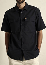 Ανδρικό κοντομάνικο λινό πουκάμισο - Cosi Jeans - 65-CASOLA 10 - linen shirt μαύρο