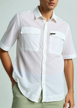 Ανδρικό κοντομάνικο λινό πουκάμισο - Cosi Jeans - 65-CASOLA 10 - linen shirt λευκό