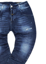 Ανδρικό τζιν παντελόνι Cosi Jeans - 66-MAGGIO 1- jeans regular fit σκούρο μπλε elasticated