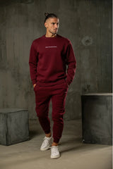 Ανδρική φόρμα Henry clothing-6-613-logo sweatpants μπορντό