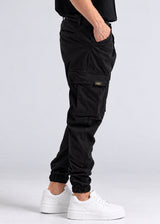 COSI JEANS - Ανδρικό παντελόνι μαύρο cargo elasticated 68-MUSSO-black