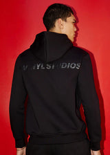 Ανδρικό μακρυμάνικο φούτερ με κουκούλα Vinyl Art Clothing-68986-01-On Repeat Hoodie regular fit μαύρο