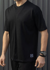 HENRY CLOTHING Ανδρική κοντομάνικη μπλούζα μαύρη 7-005-black