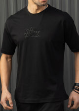 HENRY CLOTHING Ανδρική κοντομάνικη μπλούζα μαύρη 7-010-black