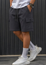 HENRY CLOTHING Ανδρική βερμούδα γκρι σκούρο Cargo Relaxed Fit 7-011-dark grey