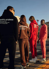 Ανδρικό μακρυμάνικο φούτερ με κουκούλα Vinyl Art Clothing-75757-33-Studios V Legacy hoodie cotton oversized brown