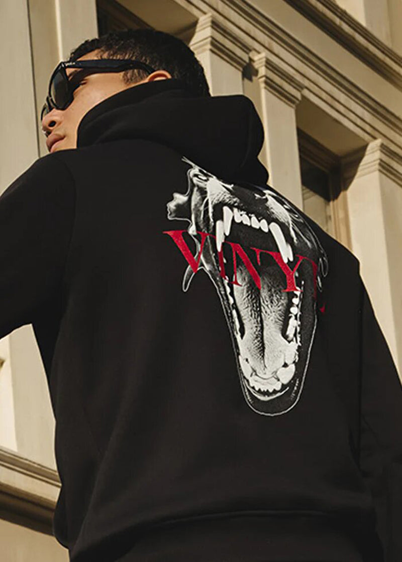 Ανδρικό μακρυμάνικο φούτερ με κουκούλα Vinyl Art Clothing -76767-01 - Street Beast black