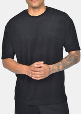 TWO BROTHERS Ανδρική κοντομάνικη μπλούζα μαύρη Terry Cloth BT-26770-black