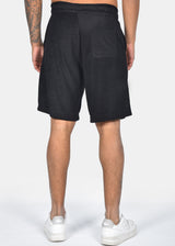 TWO BROTHERS Ανδρική βερμούδα μαύρη Terry Cloth BT-26780-black