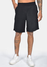 TWO BROTHERS Ανδρική βερμούδα μαύρη Terry Cloth BT-26780-black