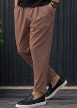 HENRY CLOTHING Ανδρικό ανοιξιάτικο παντελόνι σκούρο καφέ 8-002-dark brown
